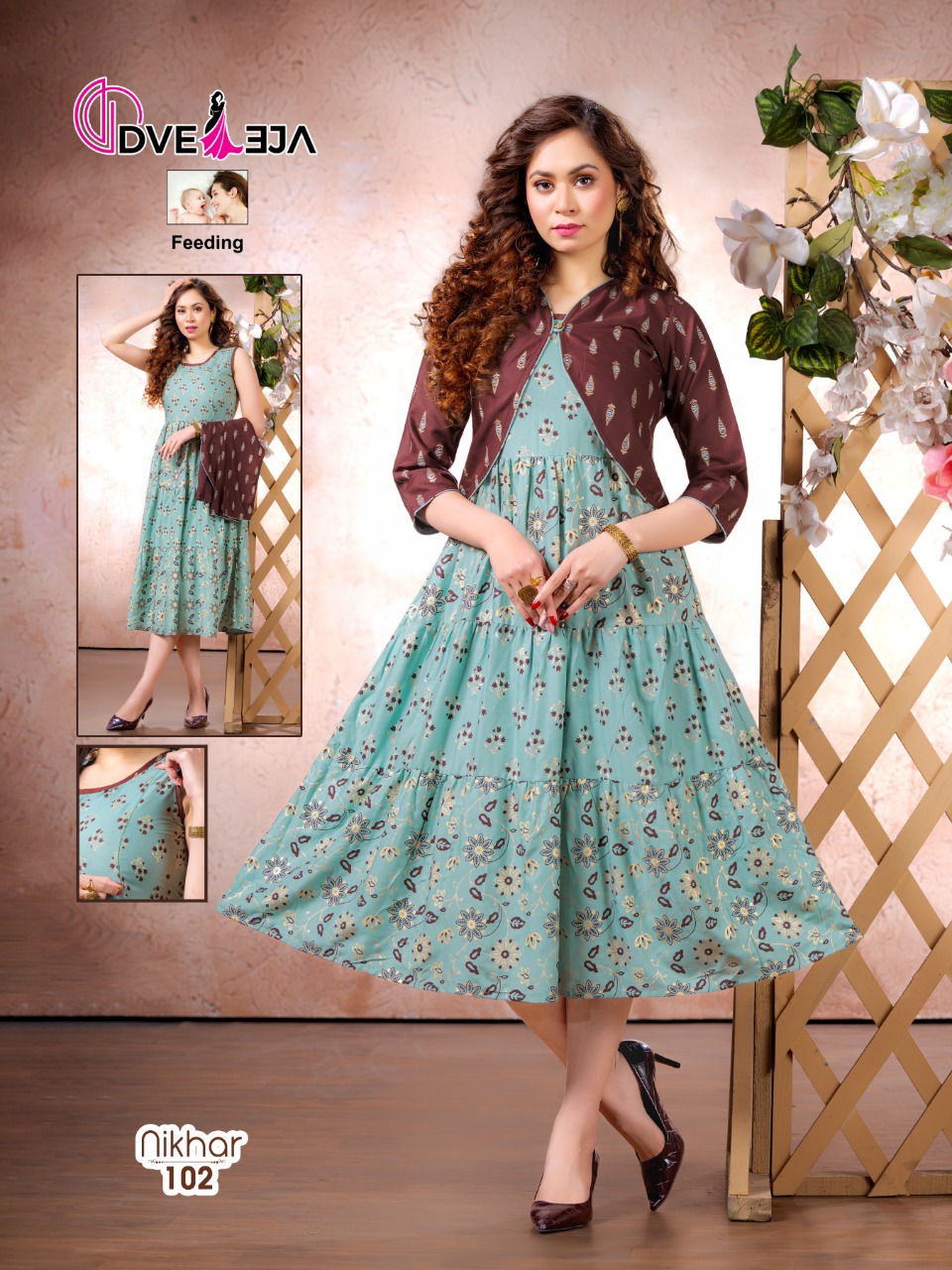 Dveeja Nikhar Nx New Regular Wear Rayon Anarkali Long Kurti Collection